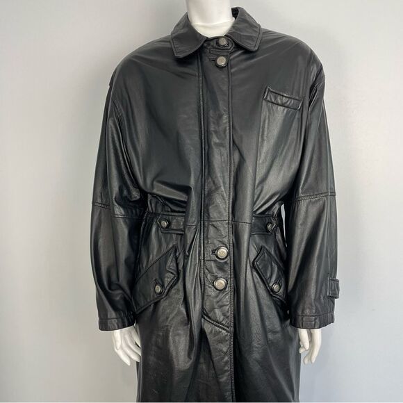Vintage 80s Danier Long Leather Coat - Picture 6 of 16